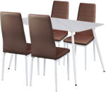 Leziter Jenna 4+1 set de sufragerie maro (LEAB140-WH_MDC-001-Brown_4)