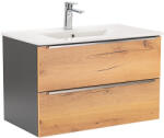 Leziter Dulap inferior Vario Trim 80 cu lavoar antracit-stejar (Vario051)