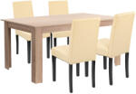 Leziter Set de masă Leon 4+1 stejar Sonoma-bej (LYET160ST_LKE-BE_4)