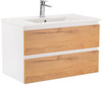Leziter Dulap inferior Vario Forte 80 cu lavoar, stejar alb (Vario039)
