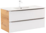 Leziter Dulap inferior Vario Trim 100 cu lavoar stejar-alb (Vario088)