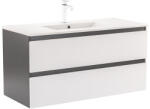 Leziter Dulap inferior Vario Forte 100 cu lavoar antracit-alb (Vario076)