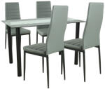 Leziter Set de masă Mezza 4+1 gri-negru (LUA120B_DA258GB_4)