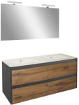 Leziter Mobilier complet de baie Porto Prime 120 în culoarea stejarului rustic antracit (POPR120ANCT)