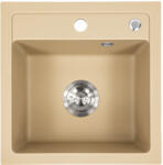 Leziter Chiuvetă pătrată Nia din granit, bej, cu o singură cuvă (SQ-44-Beige) Chiuveta
