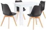 Leziter Set de masă Amina 4+1 alb-negru (LYET86F_DA232AB_4)