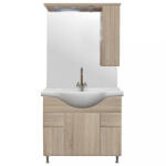 Leziter Mobilier complet de baie Bianca Plus 85, culoare stejar sonoma, deschidere pe dreapta (B85STSTJ)