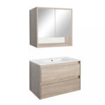 Leziter Mobilier complet de baie Porto 80 în culoarea stejarului Sonoma (PO80STST)