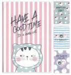 M&G A5-ös / 72 lapos vonalas jegyzetfüzet PVC borítóval So Many Cats Pastel (4 minta)