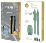 MILAN P1 toll + töltőceruza + radír hegyezővel, ajándékdobozban - zöld