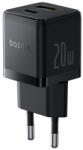 Baseus Palm hálózati gyorstöltő 20W, USB Type-C + USB Type-A, fekete (P10111608113-00) - bstrade
