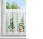 EUROFIRANY Eper mintás modern vitrázs függöny Fehér 60x150 cm