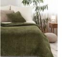 EUROFIRANY Kayla fonott hatású vastag takaró Sötétzöld 130x160 cm