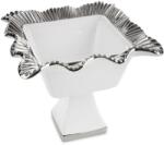 Eurofirany Betsy kerámia talpas tál Krémszín 28x28x20 cm