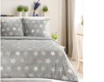 Eurofirany Flano puha ágyneműhuzat csillagos mintával Ezüst 160x200 cm - 70x90 cm 2db