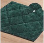 EUROFIRANY Chic2 pamut fürdőszobaszőnyeg kristályokkal Sötétzöld 50x70 cm