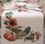 EUROFIRANY Napraforgó és tök mintás gobelin asztalterítő Natúr 45x140 cm +/-5%