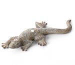 EUROFIRANY Gatos3 gyík figura Acélszürke 20x8x3 cm