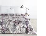 EUROFIRANY Davos2 bársony ágytakaró egzotikus levélmintával Ibolyalila 170x210 cm