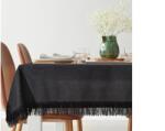 EUROFIRANY Jasper prémium terítő bolyhos rojtokkal Fekete 140x260 cm