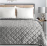 EUROFIRANY Blink6 bársony ágytakaró fényes mintával Ezüst 170x210 cm