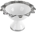 Eurofirany Betsy kerámia talpas tál Krémszín 28x28x22 cm