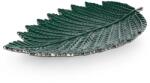 Eurofirany Agra levél alakú kerámia tál Zöld 35x20x4 cm