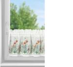 EUROFIRANY Amarílisz mintás modern vitrázs függöny Fehér 30x150 cm