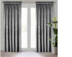 EUROFIRANY Rosa szürke sötétítő függöny egyszínű bársony Acélszürke 135x300 cm