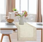 EUROFIRANY Karen természetes színvilágú széles peremű abrosz Natúr 40x140 cm