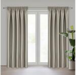 EUROFIRANY Selina függöny fényes cérnával sötétítő anyagból Sötét bézs 140x270 cm