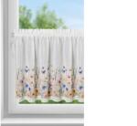 EUROFIRANY Rozalie virágos mező vitrázs függöny Fehér 60x150 cm