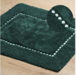 EUROFIRANY Chic pamut fürdőszobaszőnyeg kristályokkal Sötétzöld 50x70 cm