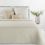  Len4 vászon szerkezetű préselt mintás ágytakaró Krémszín 170x210 cm