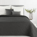  Len4 vászon szerkezetű préselt mintás ágytakaró Grafit 220x240 cm