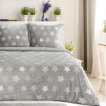  Flano4 puha ágyneműhuzat csillagos mintával Ezüst 220x200 cm - 70x80 cm 2db