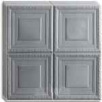 HOZRO Tapet 3D autoadeziv, Model patrate, design modern, foarte usor de montat, Argintiu patrate