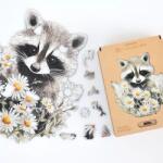 Lubiwood Huncut mosómedve fa puzzle (mp-cheekyraccoon-a4)