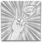  PontPöttyöző - Pop art - OMG Méret: 50x50cm, Keretezés: Keret nélkül (csak a vászon), Szín: Fekete