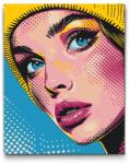  Festés számok szerint - Pop art - Nő sapkában Méret: 30x40cm, Keretezés: Kartonlemezen
