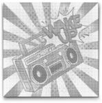  PontPöttyöző - Pop art - Wake up Méret: 50x50cm, Keretezés: Műanyagtáblával, Szín: Zöld