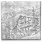  PontPöttyöző - Természet Tannheimben - Ausztria Méret: 50x50cm, Keretezés: Kartonlemezen, Szín: Kék