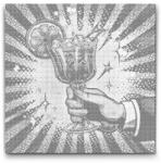  PontPöttyöző - Pop art - Koktél Méret: 50x50cm, Keretezés: Műanyagtáblával, Szín: Piros