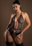 Daring Intimates Wetlook and Fishnet Bodysuit L-XL