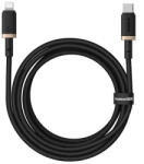 Baseus - Dura Series Adatkábel (P10377800U01-02) - Type-C - Lightning, Gyors töltés, PD 20W, Nylon, 2m - Arany / Fekete