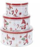 Gastro Karácsonyi dobozok Manó, 3 darabos készlet, fém, magasság: 121 mm, átmérő: 180 mm