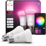 Philips Hue White and Color Ambiance 8, 1 W, 1100 lm, E27, 2 db