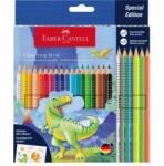 Faber-Castell Creioane colorate Faber-Castell Color Grip set 18+6 Neon și Metallic - Dino