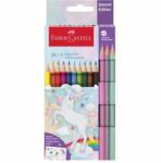 Faber-Castell Creioane colorate, set, hexagonale, FABER-CASTELL "Unicorn" 10+3 culori diferite, 13 buc