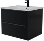 Intenso fiókos fürdőszobabútor mosdókagylóval - 60 cm (magasfényű fekete) - miniwebshop